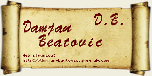Damjan Beatović vizit kartica
